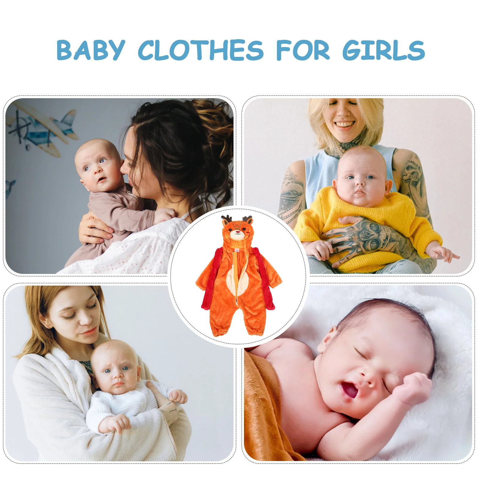 

Unisex Baby Reindeer Flannel Romper Animal Onesie Cute Deer Costume Hooded Cartoon Xmas Outfit Sleepwear Winter Party Favor