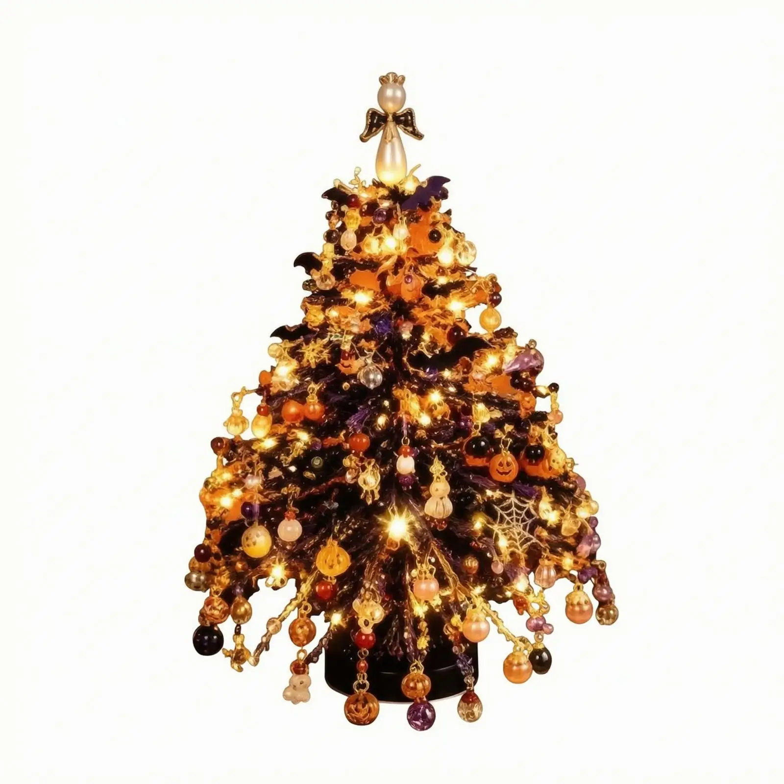 DIY Beaded Tree with Fairy Lights | Christmas, Miniature, Tabletop tree art Kit, for Mantels