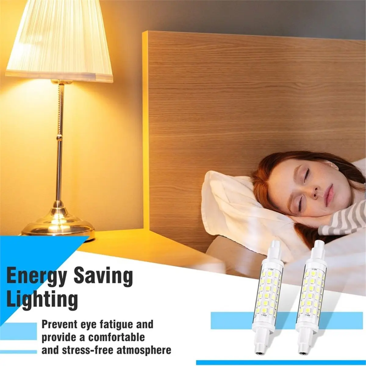 2 Pcs R7S LED Bulb 100W Halogens Replacement Bulbs Globe Dimmable Light (78mm,3000K Warm White)for Work Floor Security