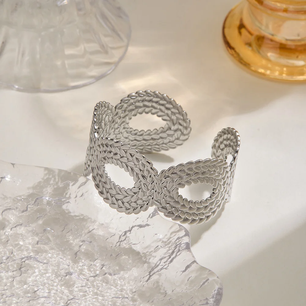 سوار من الفولاذ المقاوم للصدأ برمز لا نهائي عصري، مقاوم للماء، مجوهرات نسائية معدنية ثقيلة خالية من الصدأ، سوار للزوجين #2