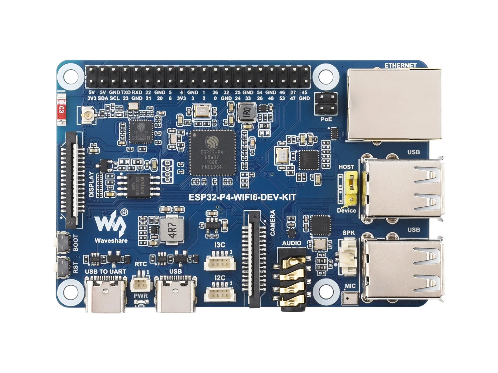 

Комплект устройства ESP32-P4-WIFI6 с двухъядерным RISC-V, 32 МБ PSRAM, MIPI-дисплеем/камерой, Wi-Fi 6, поддержка PoE для AIoT