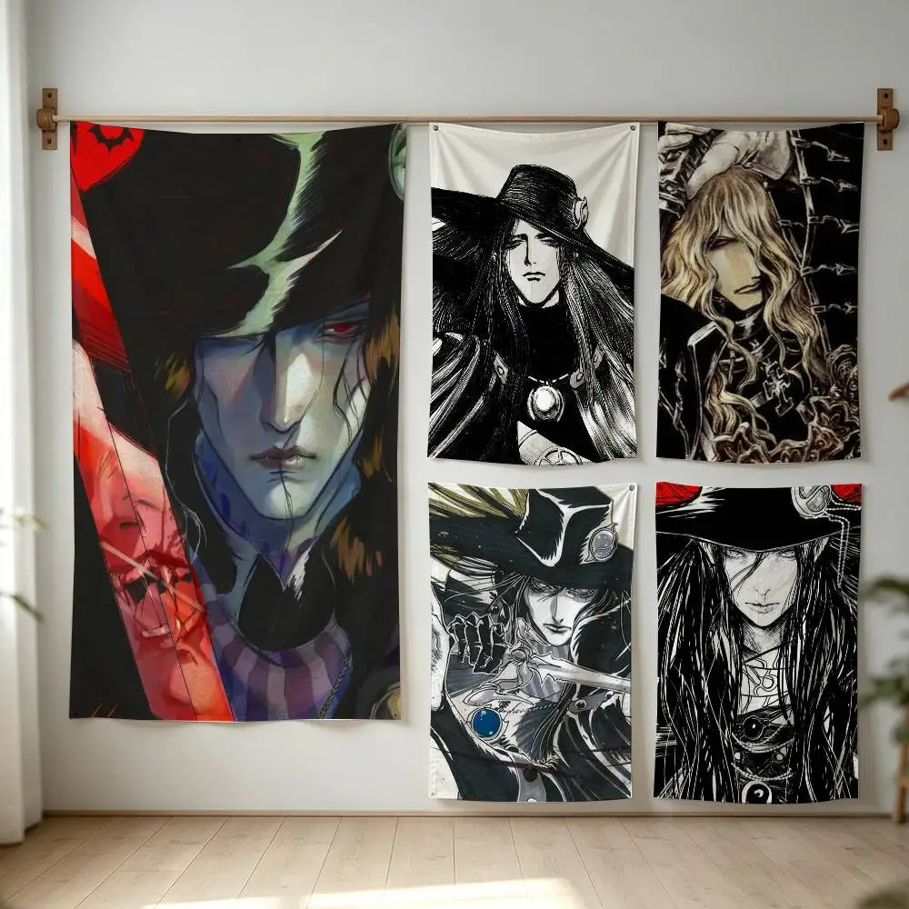 Trendy Cool Vampire Hunter D Flag Digital Printing Banner for Garage Wall Out Door Decoration