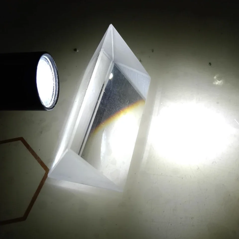 K9 كريستال زجاج الثلاثي بريزم قوس قزح بريزما التصوير المنشور اللون المنشور الفيزياء تجربة الضوء للأطفال