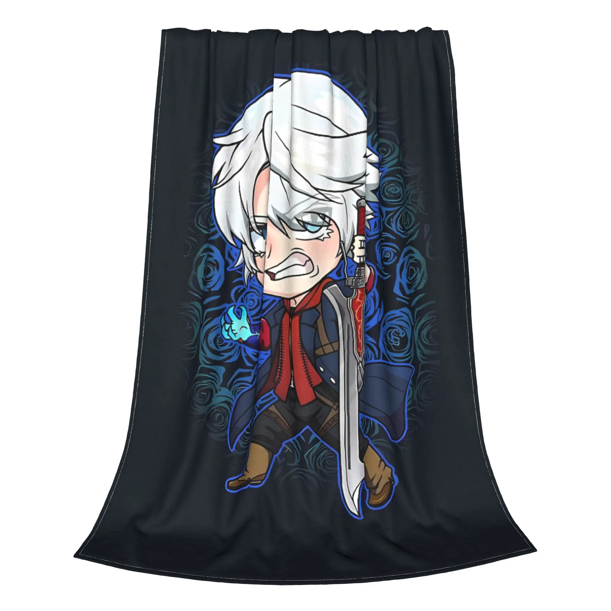 1PC Home Cute Room Decor Nero With Red Queen And Roses Blanket Throw Blanket D-Devil May Cry Novelty Warm Blanket All Season