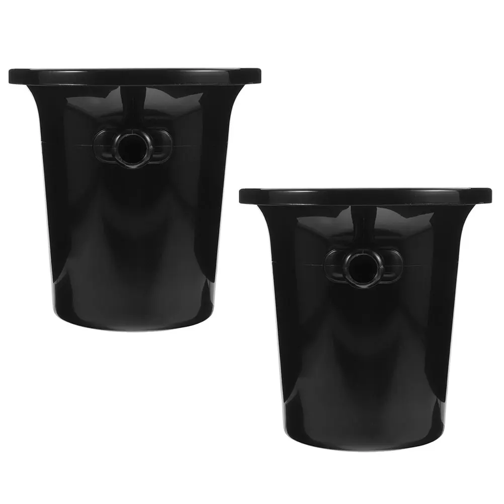 

2pcs Dual Spitting Barrels Plastic Ice Buckets Black Tasting Accessories for Home Bar Club Cooling Beer Storage