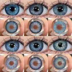 FUNSACHY 2pcs Blue Color Contact Lenses Natural Contact Lenses for Eyes Beautiful Eyes Lens Cosmetic Pupils Green Colored Lens