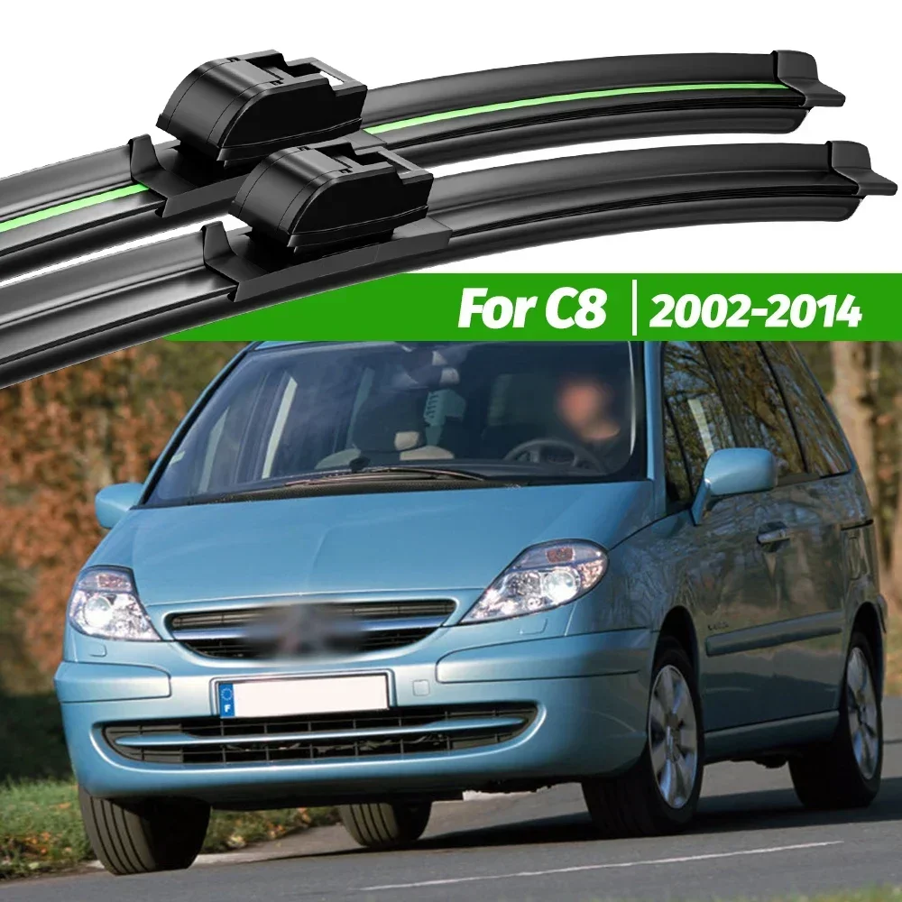 

For Citroen C8 2002-2014 2pcs Front Windshield Wiper Blades 2003 2004 2007 2008 2010 2013 Windscreen Window Accessories