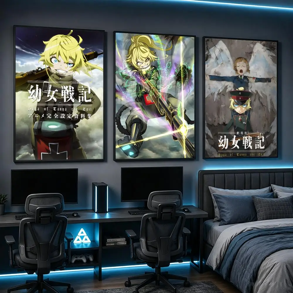 anime Saga of Tanya the Evil Poster HD Aesthetic Wall Art For Game Anime Lovers Bedroom Gaming Room Decor Ideal Gift