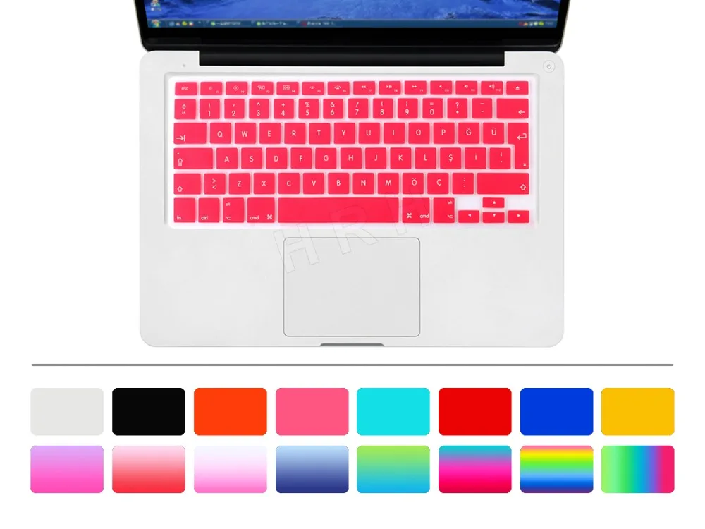 

Силиконовый защитный чехол для клавиатуры (Турецкая раскладка, EU/UK) для MacBook Pro Retina Air 13.3, 15.4, 17 дюймов