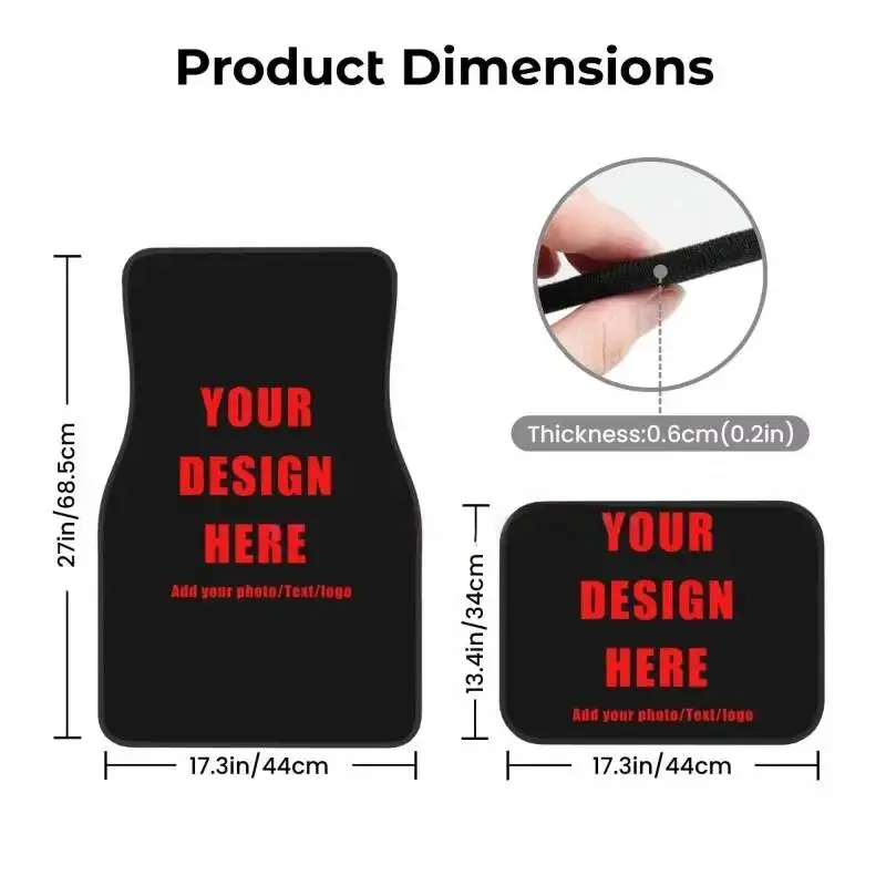 Universal Custom Car Interior Accessories Send Your Design To Customer Before Placing Order Auto Floor Mats Personalized Design - view 2