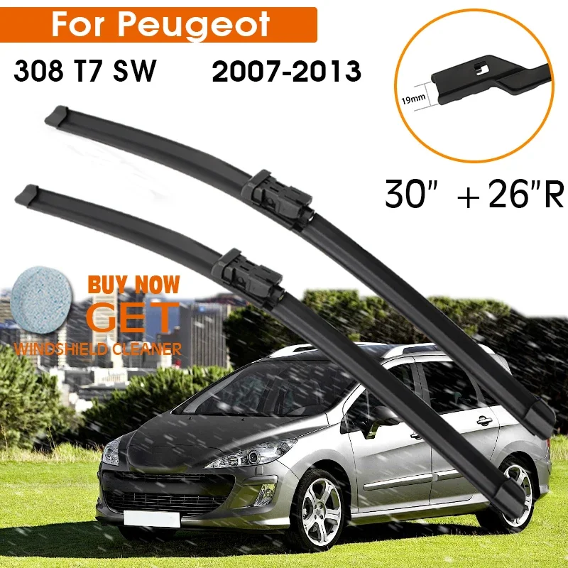 

Car Wiper Blade For Peugeot 308 T7 SW 2007-2013 Windshield Rubber Silicon Refill Front Window Wiper 30"+26"R LHD RHD Accessorie