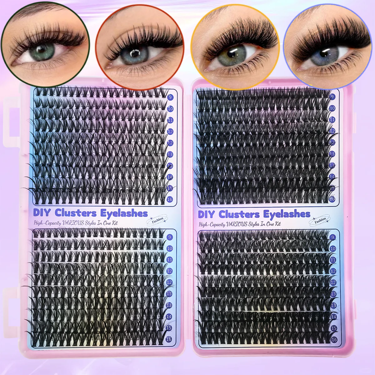 

Новый набор ресниц 640, 5D пушистый толстый набор для наращивания ресниц, объемный смешанный лоток, ресницы из искусственной норки, наращивание ресниц, макияж