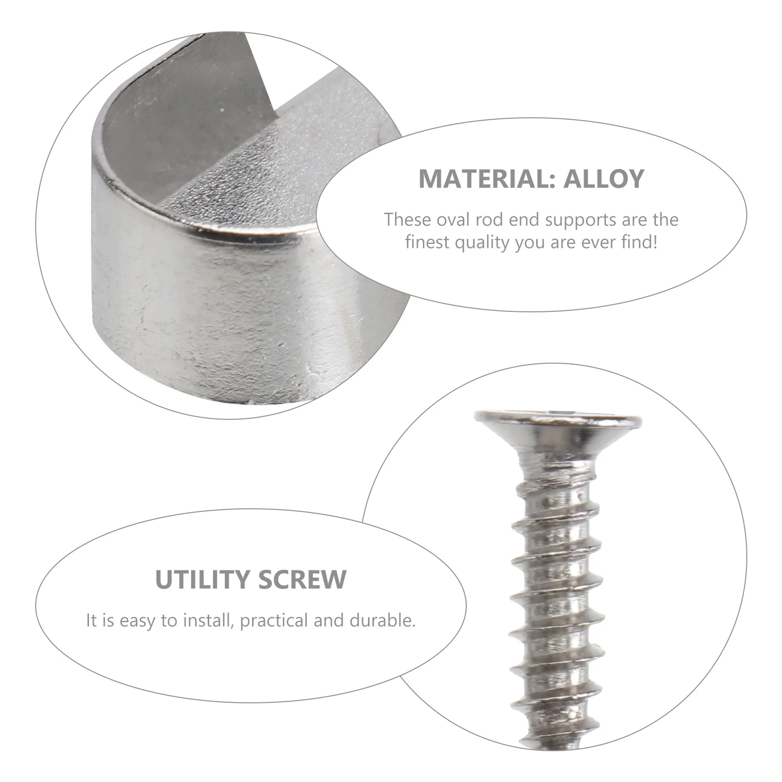 

30pcs Cast Metal Oval Clothes Rod Bracket Wardrobe Tube Support Hanging Rod Holder Furniture Hardware