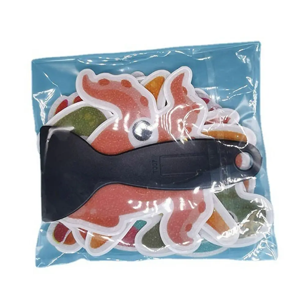 مكافحة زلة PEVA عدم الانزلاق حوض الاستحمام المقرب 3.99*3.93 بوصة مع 1 مكشطة حمام حوض زلة ملصقات زهرة درج عدم الانزلاق المقرب الدرج