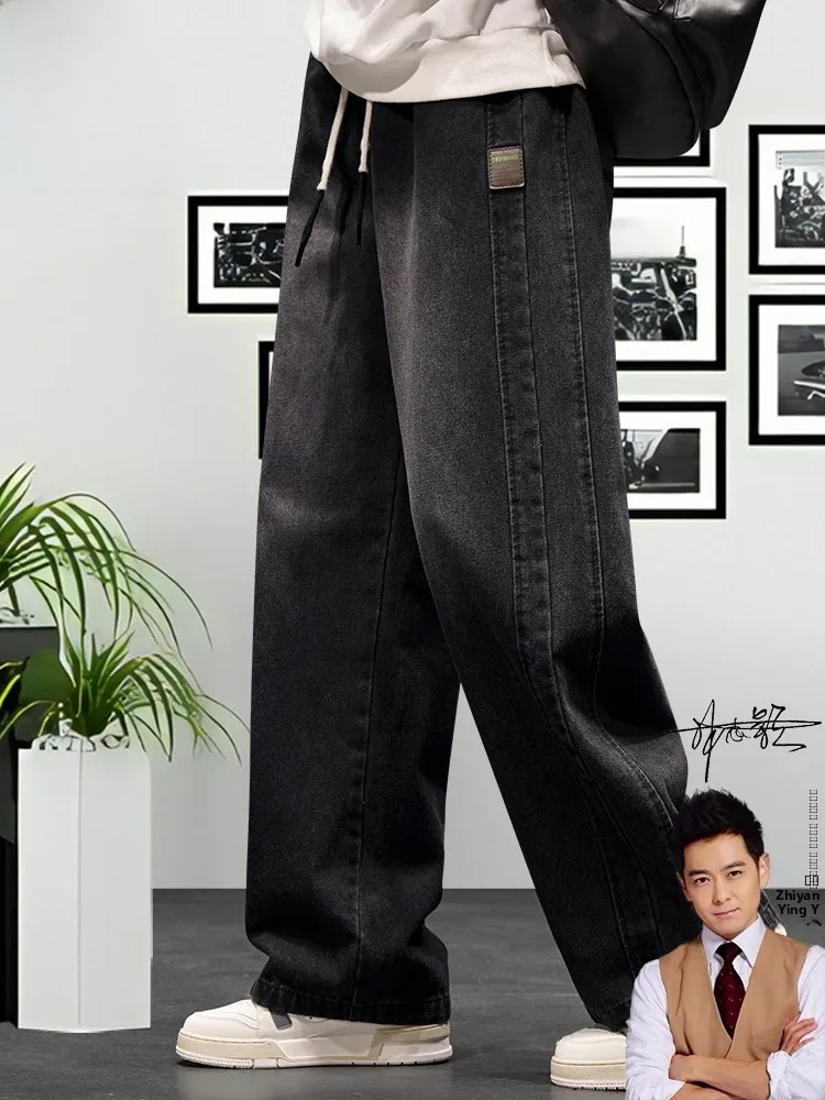 

Rn брендовые мужские повседневные свободные прямые джинсы тонкие американские ретро Sle весенне-летняя одежда удобная хлопковая смесь