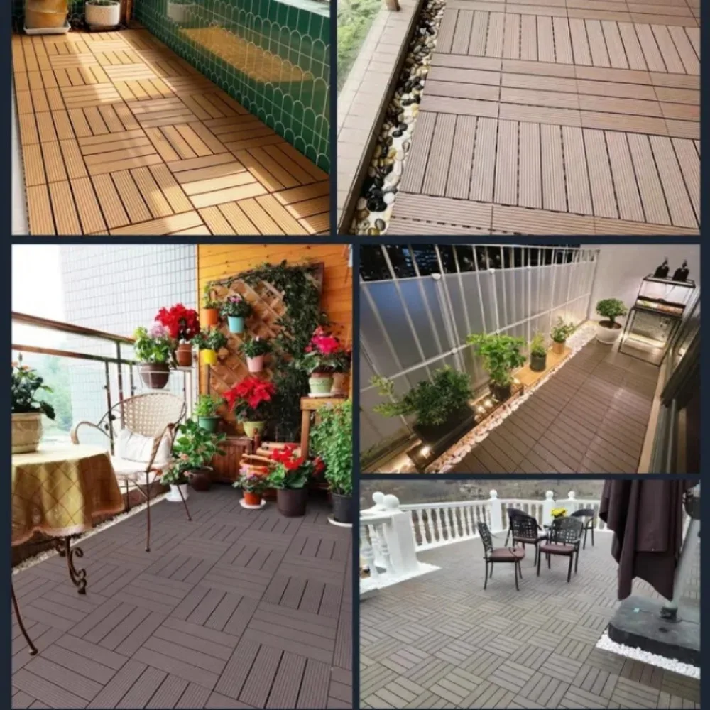 30x30cm Garden Flooring Sheets Waterproof Artificial Flooring Tiles PVC Corrosion Resistant Floor Decking Tiles