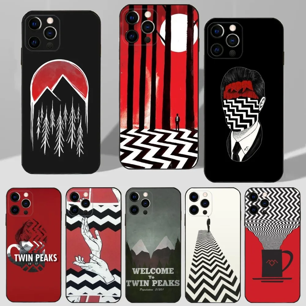 Welcome To Twin Peaks Phone Case For iPhone 16,15,14,13,12,11 Plus,Pro Max,XS,X,XR,SE,Mini,8,7 Soft Silicone Black Cover