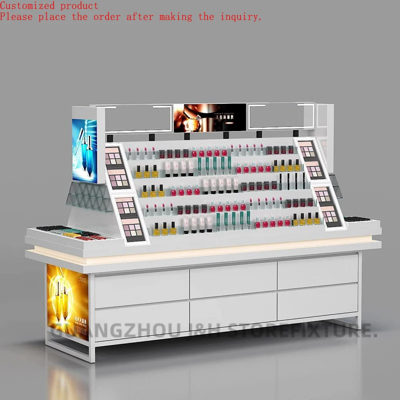 

Custom.Cosmetics Store Wood Display Shelves Cosmetics Beauty Skin Care Nail Salon Product Display Display Cabinet
