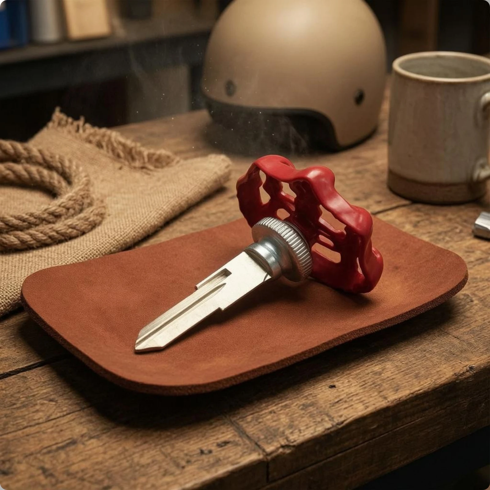 Valve-Wheel Key Blank Industrial Style Retro Key Blank Small Decor Solid Hanging Ornament