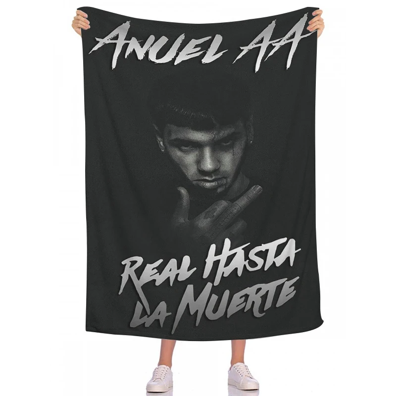 

Soft Blankets Rapper Anuel AA Custom Sofa Blankets for Bed Camp Nap Bedroom Decor Bedspread Fluffy Fleece Birthday Wedding Gift