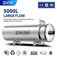 ZILISI High Flow Water Filter System, Whole House Stainless Steel, Mineral Water Filter, Reusable PVDF Direct Drink, 5000L