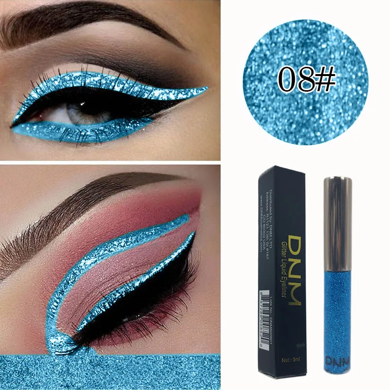 16 Farben Diamond Liquid Eyeliner Professional Silver Green Shiny Eyes Flash Langlebiger flüssiger Glitzer-Eyeliner Beauty Makeup – Detail 9