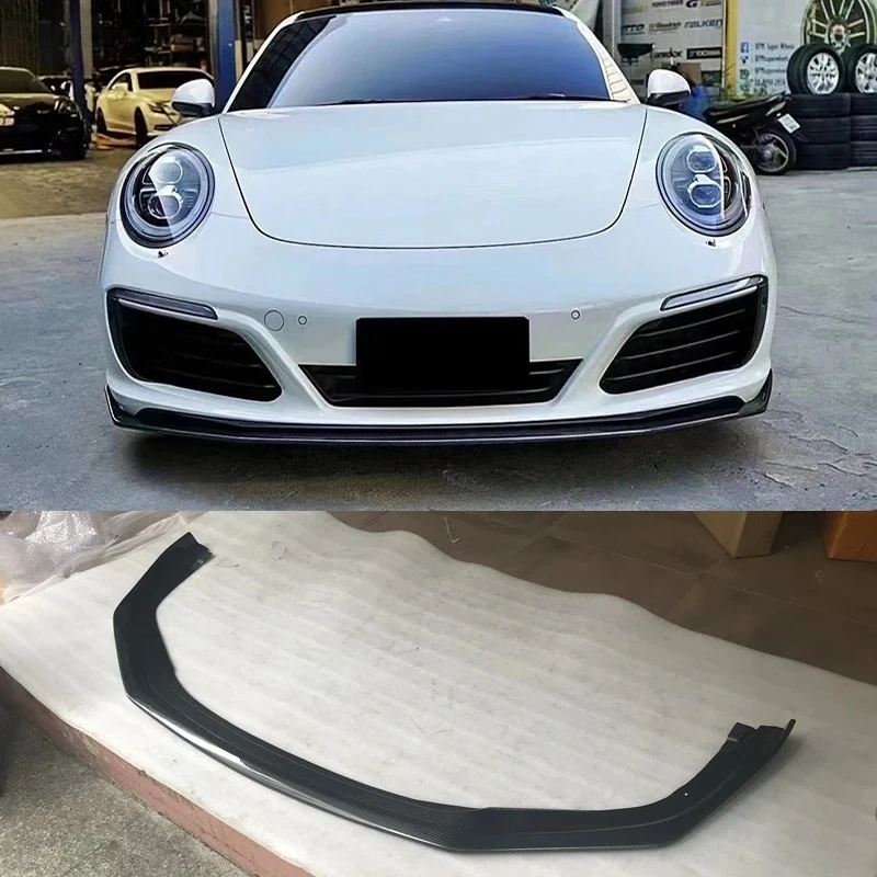 

Для Porsche 911 Carrera 991.2 2016-2018 передняя губа из настоящего углеродного волокна, автомобильный бампер, диффузор, спойлер, комплект кузова