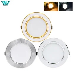 Spot Lumineux LED Circulaire Encastrable pour le Plafond, Lumière Blanche Chaude ou Froide, DC 12/24V, AC 110/220V, 5/9/12/15/18W