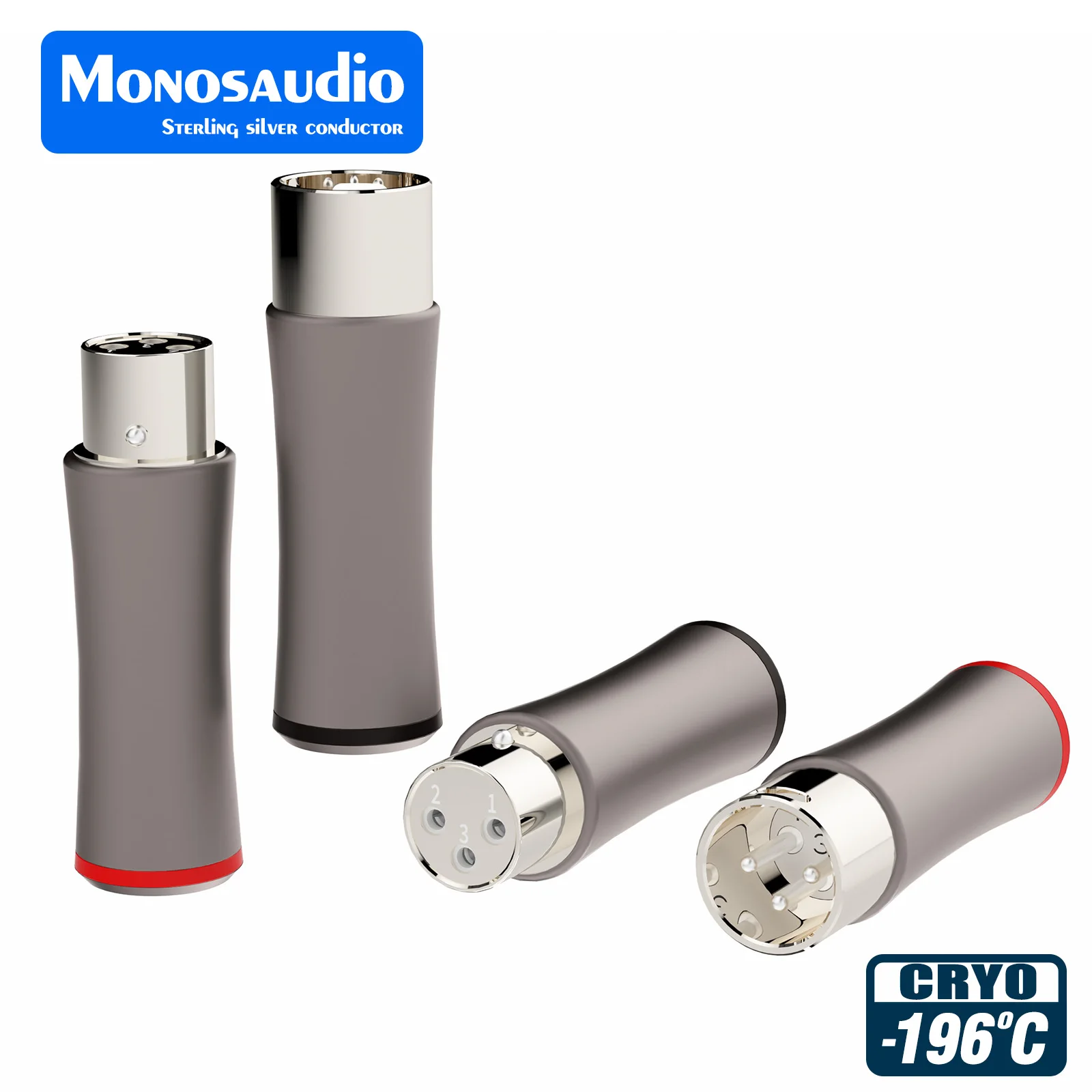 Monosaudio XMF711AG Pure Silver XLR ปลั๊ก 3PIN XLR แจ็ค Hifi Audio MIC Cable Balance Connector Plug