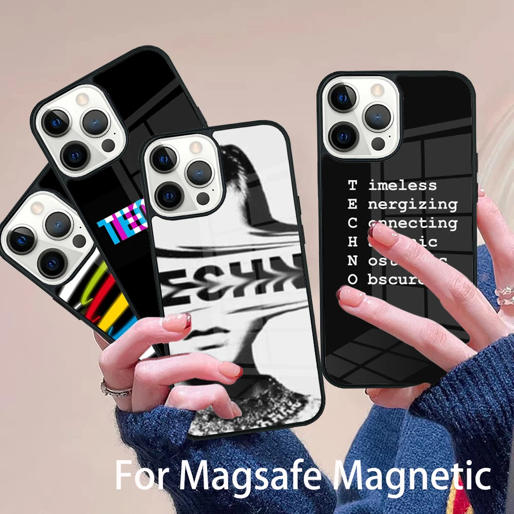 

Techno Music Phone Case Magesafe Magnetic Wireless Charge Cover For IPhone 16 11 12 13 14 15 Pro Max Plus Mini
