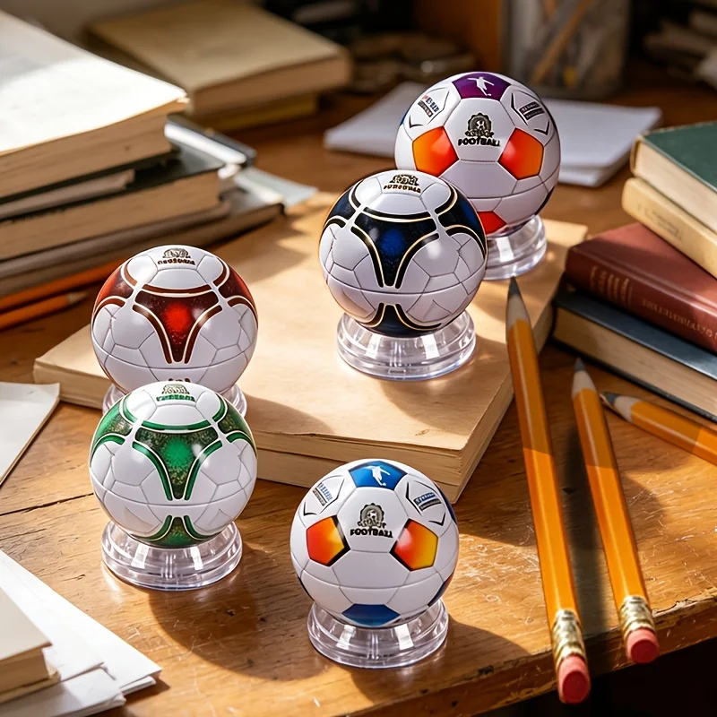 Football Design Manual Pencil Sharpener Dustproof Lid 3 Sizes Adjustable Hole Portable Random Color Student Stationery Cutter