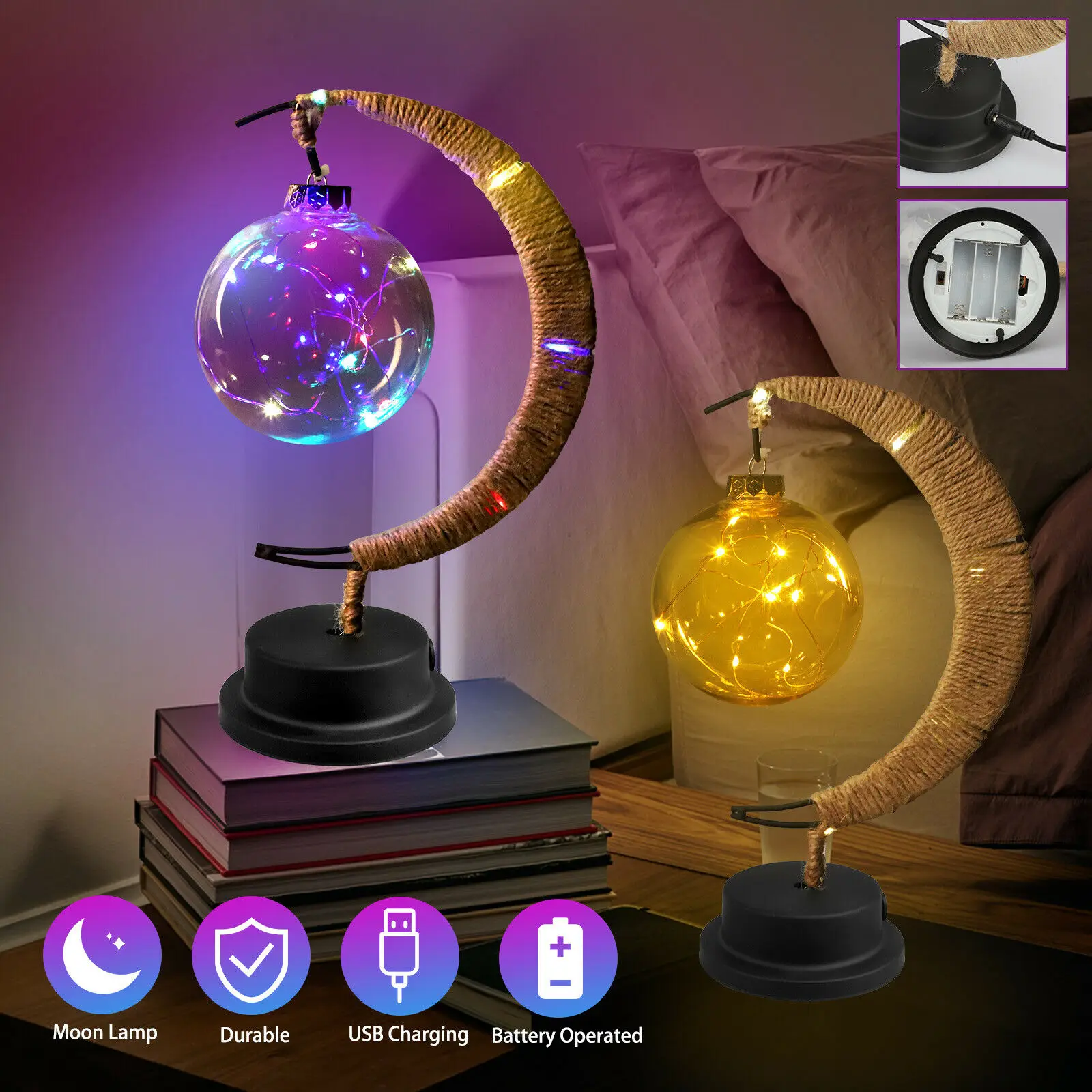 

D2 Led Moon Night Light Nightlights Kids Bedroom Xmas Galaxy Enchanted Lunar Decor Table Lamp Room Decor Bedroom Decoration Home