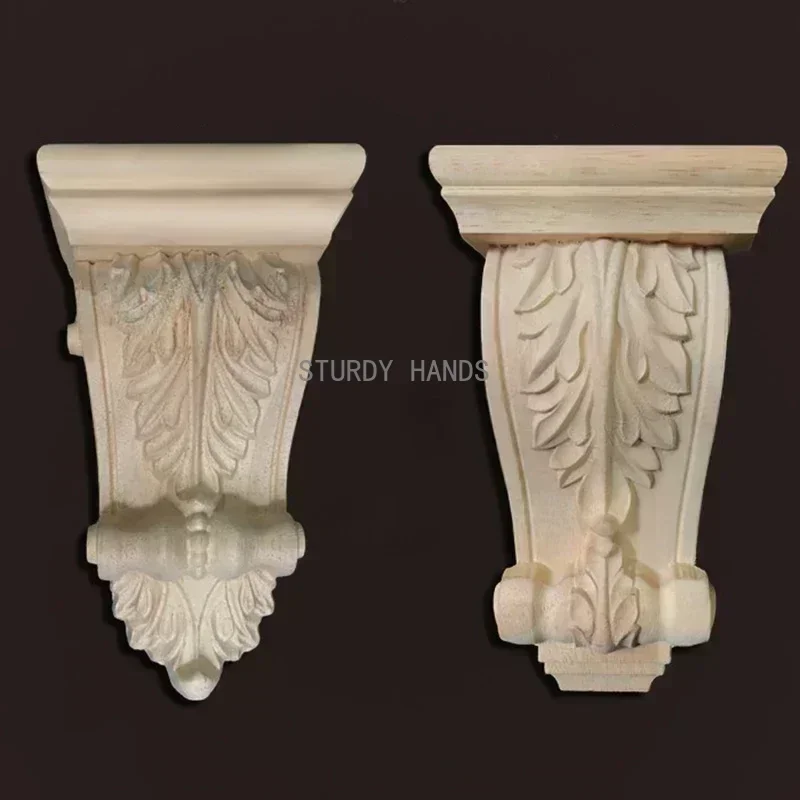 1pc Roman Column Decal Furniture Accessories Vintage Wooden Carved Corner Onlay Applique Door Frame Cabinet Home Decoration