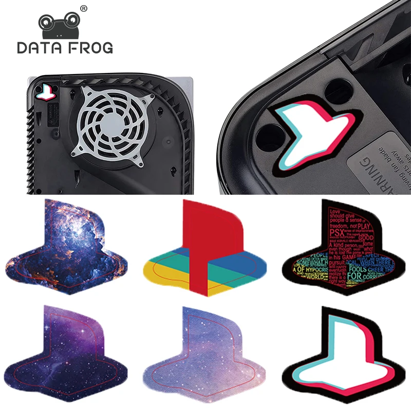 DATA FROG 스킨 PS5 콘솔 로고 언더커버 스티커 콤보, 플레이스테이션 5 디스크 CD 드라이버용, 디지털 호스트 데칼 