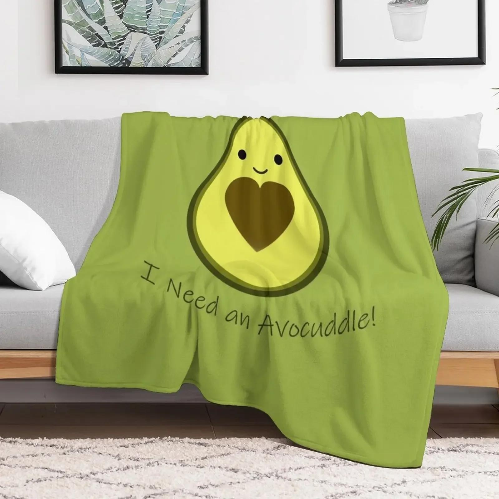 I Need an Avocuddle Cute Kawaii Avocado Throw Blanket Hairy for babies wednesday Blankets