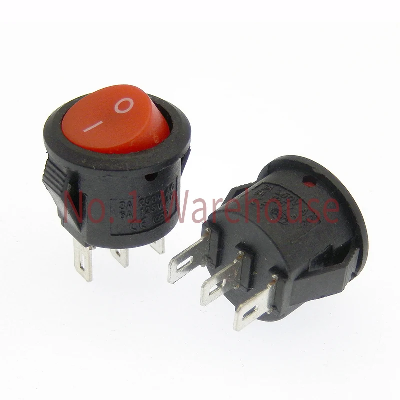 5/10PCS 15MM 16MM Diameter 2PIN RED white black MINI ROUND Push Button rocker Switch ON/OFF power switches 3A/250V 6A/125V