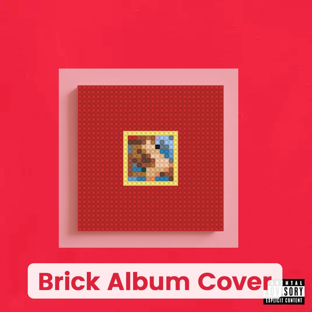 

K-Kanye W-West Rapper Album Cover DIY Pixel Mosaic Brick Art Poster Hip Hop Rap Music Decor Handmade Building Blocks Painting