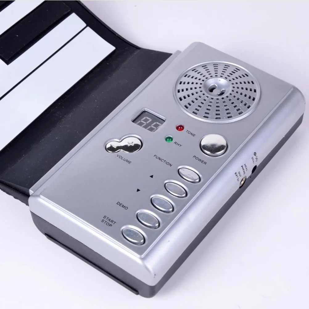 1 Stück elektronische Tastatur für Kinder, 37 Tasten, tragbares Musikinstrument mit 100 Tönen, 100 Rhythmen, Silber, frühe Bildung, Musical