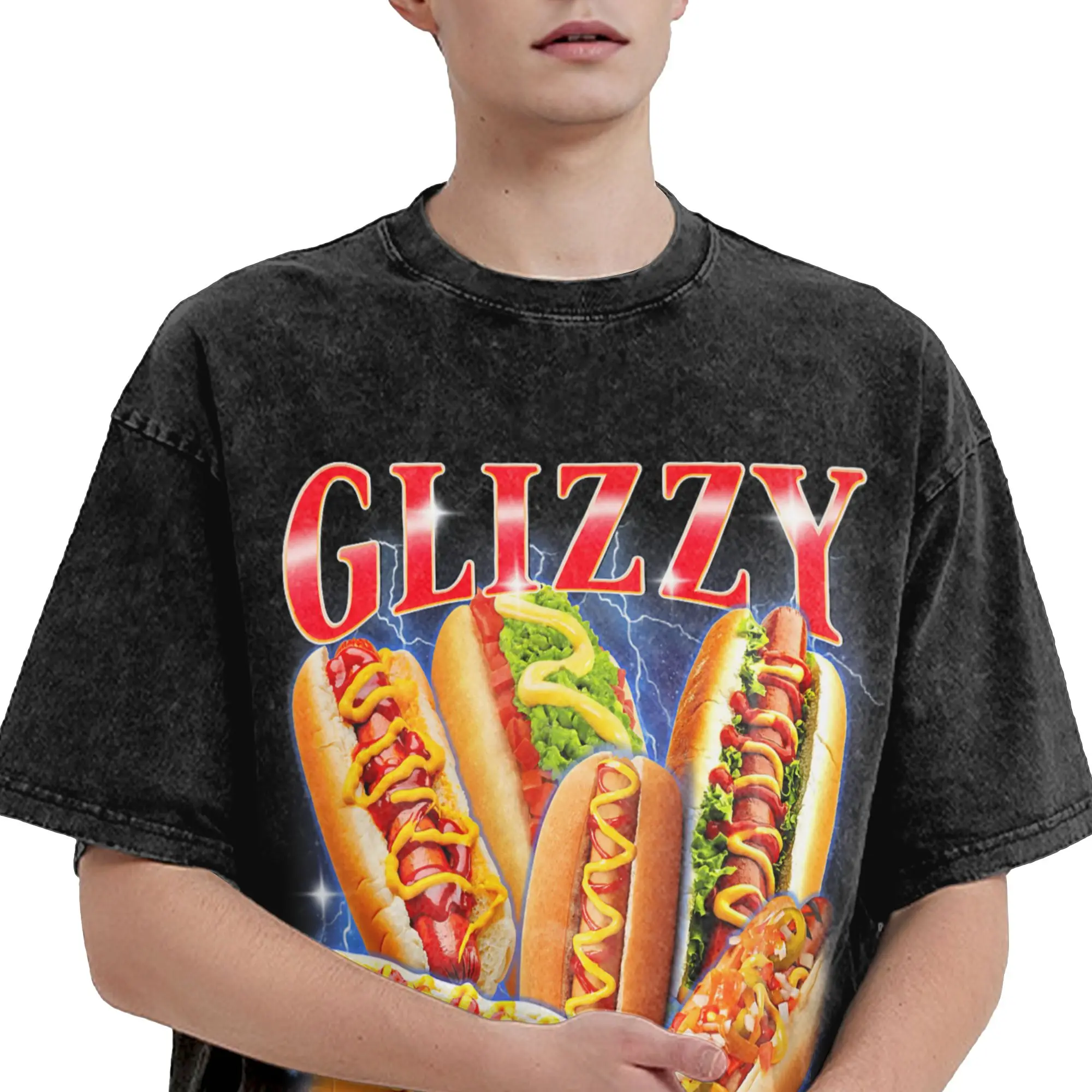 2026 Funny Glizzy Gobbler Meme Hilarious Hot Dog  Washed Shirts Outfit Oversize T-Shirt  Men Women Tee Shirt