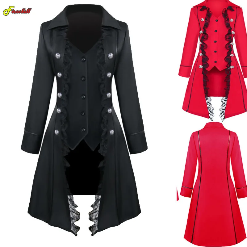 

New Medieval Solid Color Long Sleeve Three-Breasted Women's Jacket Irregular Top Women's Clothing