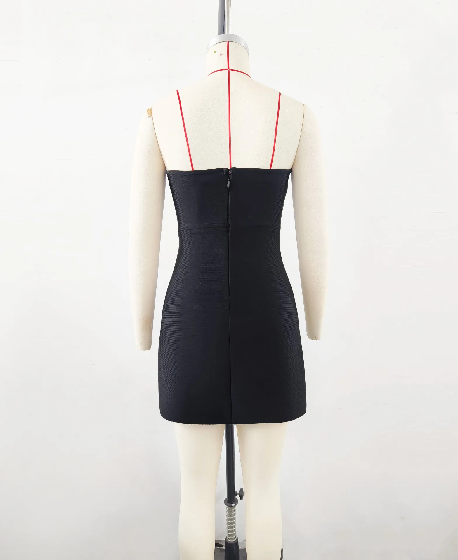 2025 New Spring Black Color Women Sexy Strapless Colorful Crystal Bodycon Mini Bandage Dress Nightclub Party Celebrate Outfit - Image 6