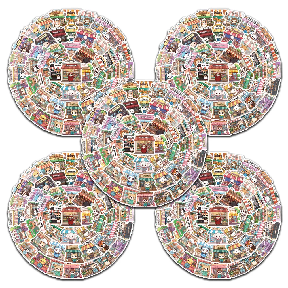 

5 sets Funny Cute Cartoon Animals Store Stickers For Luggage Notebook Laptop Water Bottle Phone Waterproof Graffiti Vinyl Decals