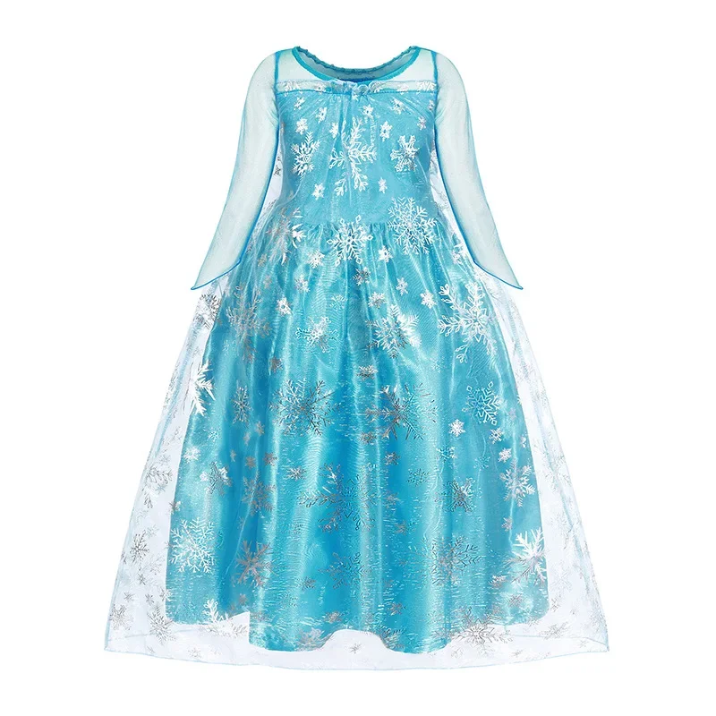 Disney-vestido de princesa Elsa y Anna para niñas, traje de baile de malla para Halloween, Carnaval, cumpleaños, reina de las Nieves, disfraz de