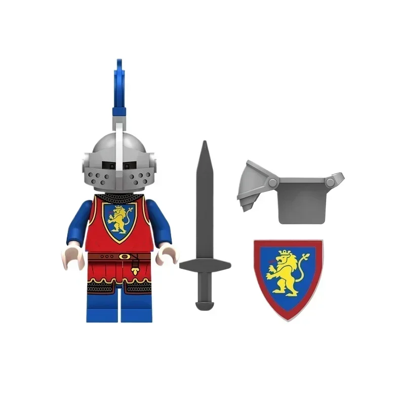 Mini-Kinderspielzeug, mittelalterliche Krähe, schwarzer Adler, roter Löwe, schwarzer Rittersoldat, Bausteinspielzeug – Detail 4