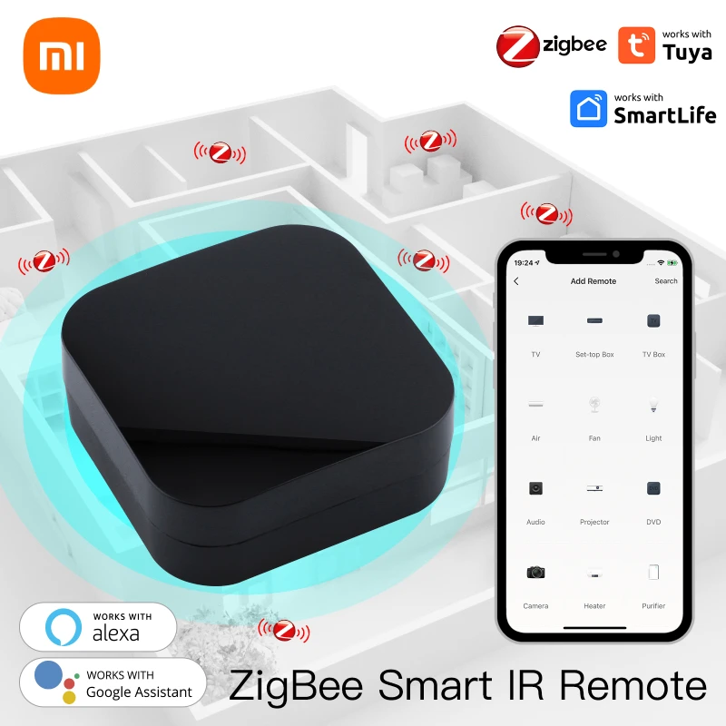 

Умный пульт дистанционного управления Xiaomi Tuya ZigBee, универсальный инфракрасный пульт дистанционного управления для умного дома, работает с Alexa Google Home