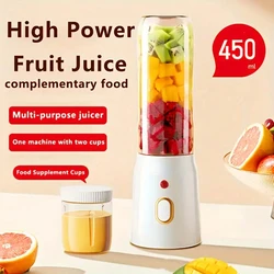 A set of portable juicer with double specifications, large cup and small cup rechargeable, compact multifunctional blender.