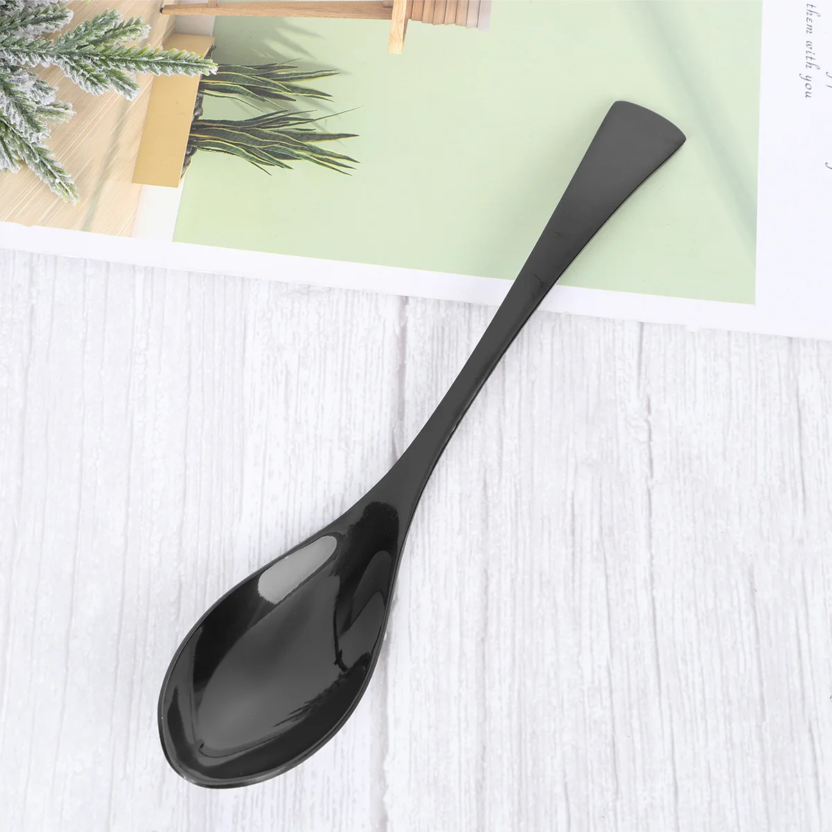 

Serving Titanium-plated Black Gold Meal Spoon Tableware Stainless Steel Hotel Teaspoon