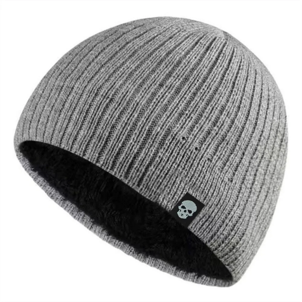 1pc Adult Windproof Thermal Knit Skull Cap, Fleece Lined Cozy Winter Daily Beanie Hat for Men frog hat beanies for men