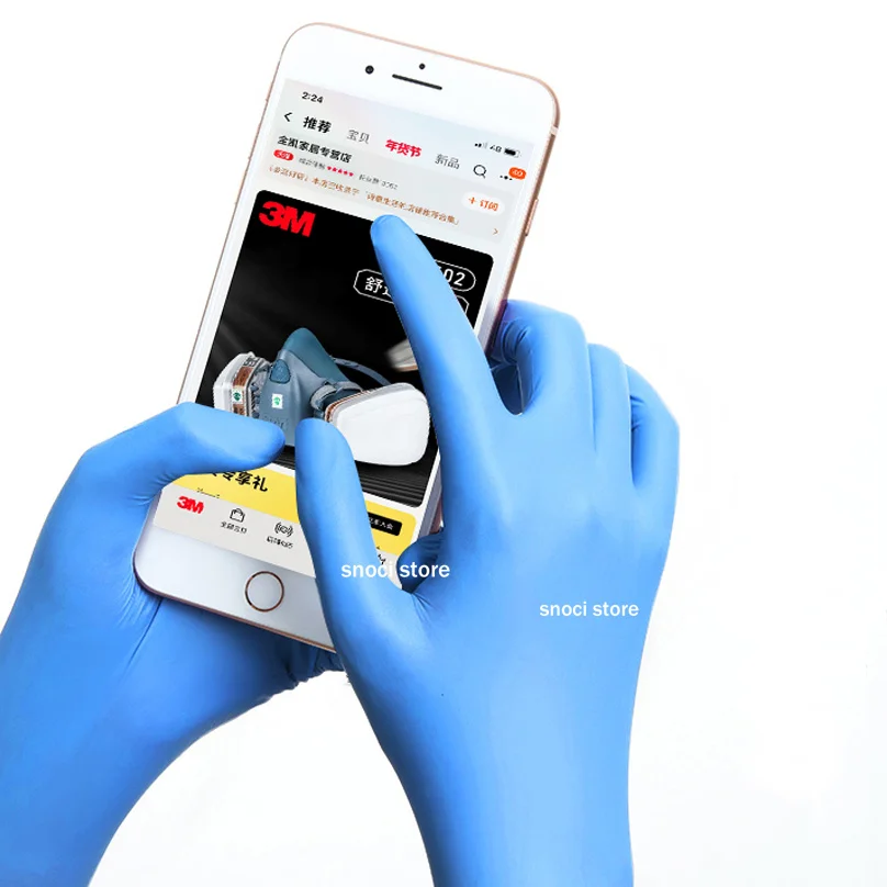 قفازات تجريبية مختبر كيميائي قفازات خاصة يمكن التخلص منها قفازات مطاطية من اللاتكس قفازات النتريل S M L XL 10 قطعة