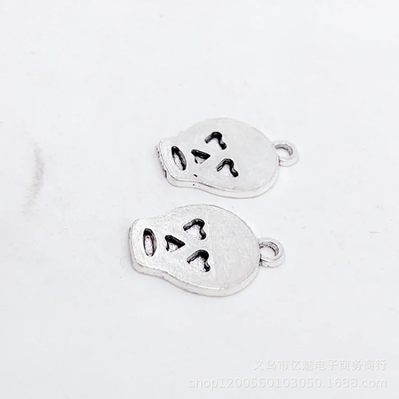 Factory Direct Sales 100Pieces DIY Combined with Ornament Antique16x11mm Skull Love Ghost Head Pendant Ornament